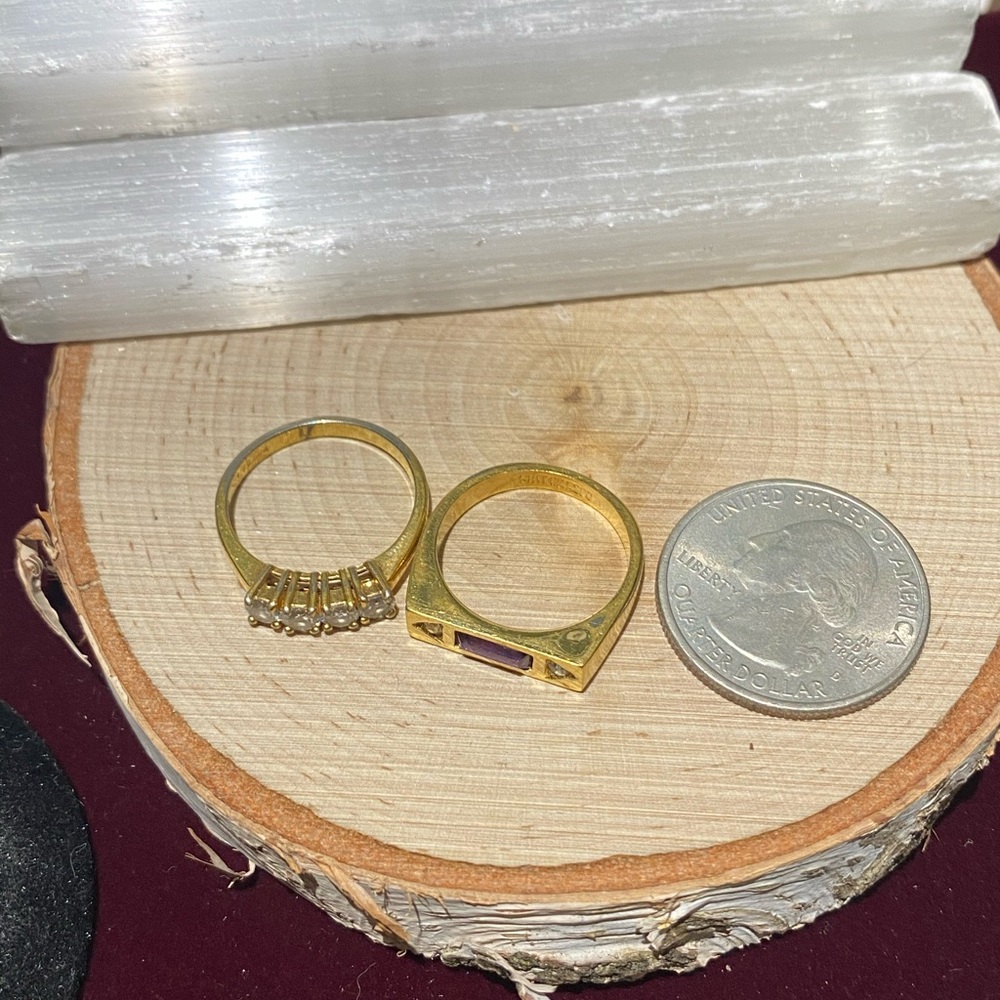 2 Stackable Goldtone Rings - image 5